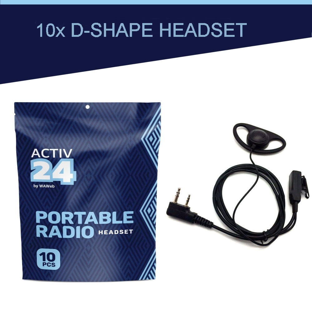 Activ24 Set van 10x D-shape headset M-type