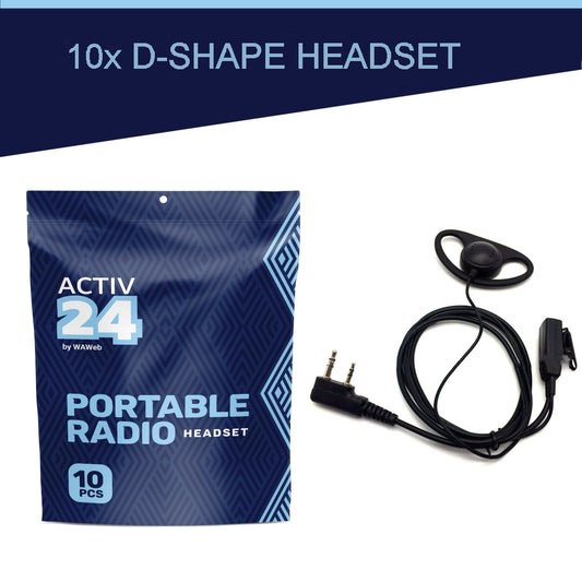 Activ24 Set van 10x D-shape headset  M-type