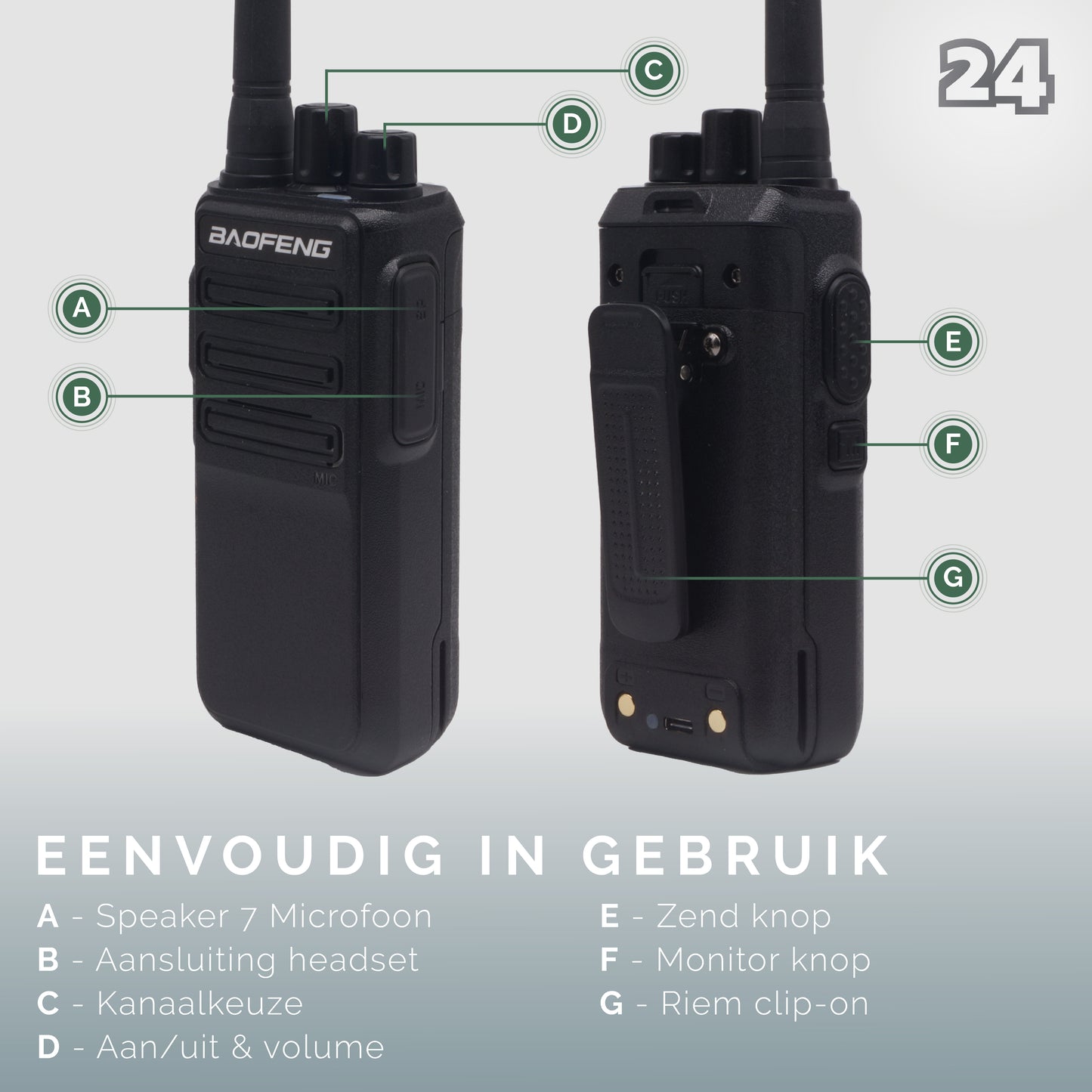 Activ24 set van 8x baofeng BF1904