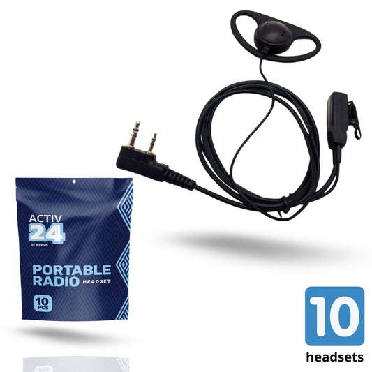 Activ24 Set van 10x D-shape headset K-type