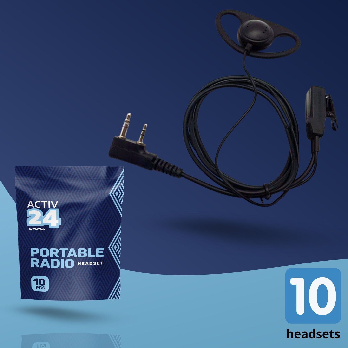 Activ24 Set van 10x D-shape headset  M-type