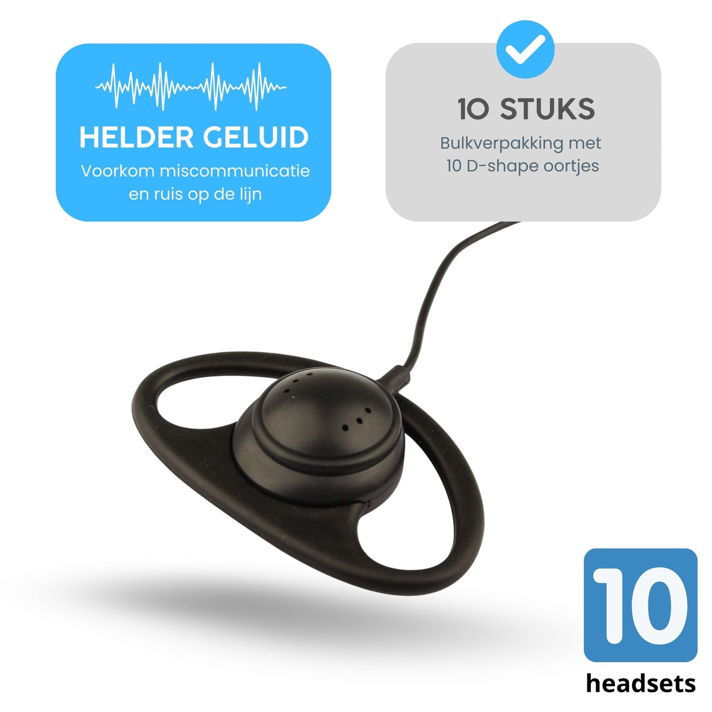 Activ24 Set van 10x D-shape headset K-type