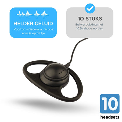 Activ24 Set van 10x D-shape headset K-type