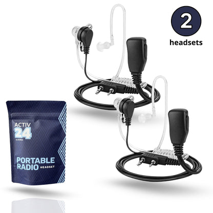 Activ24® - Set van 2 headsets voor portofoons - 2 pins K-type
