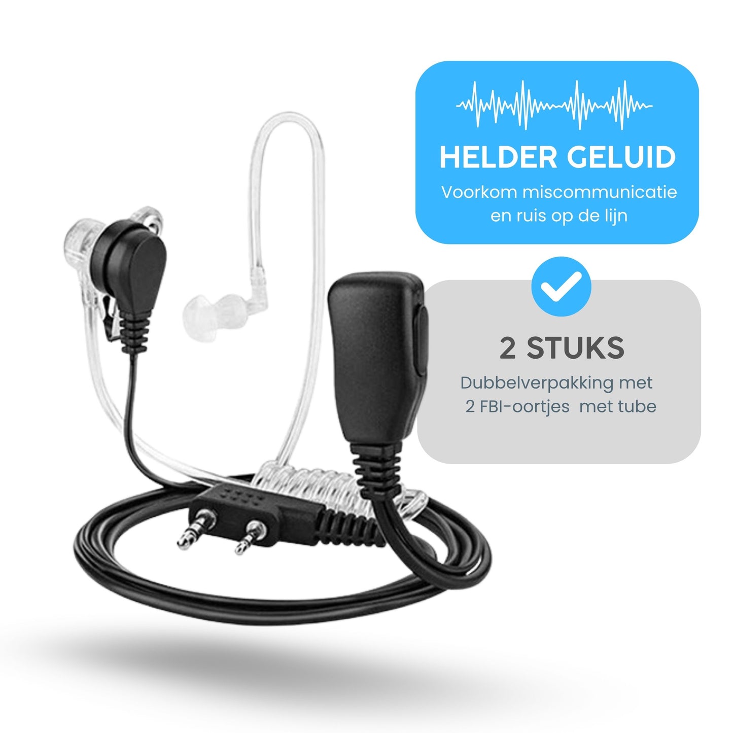 Activ24® - Set van 2 headsets voor portofoons - 2 pins K-type